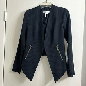 Navy pinstripe blazer